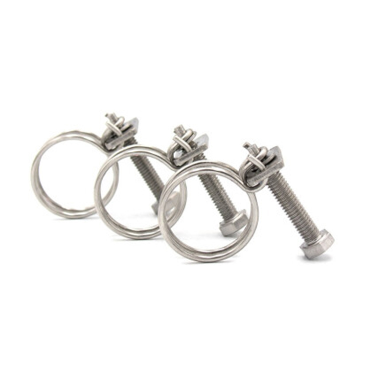 Adjustable Pipe Clamp Stainless Steel Double Wire Rope Clamp Different Size Single Ring Hose Clamp