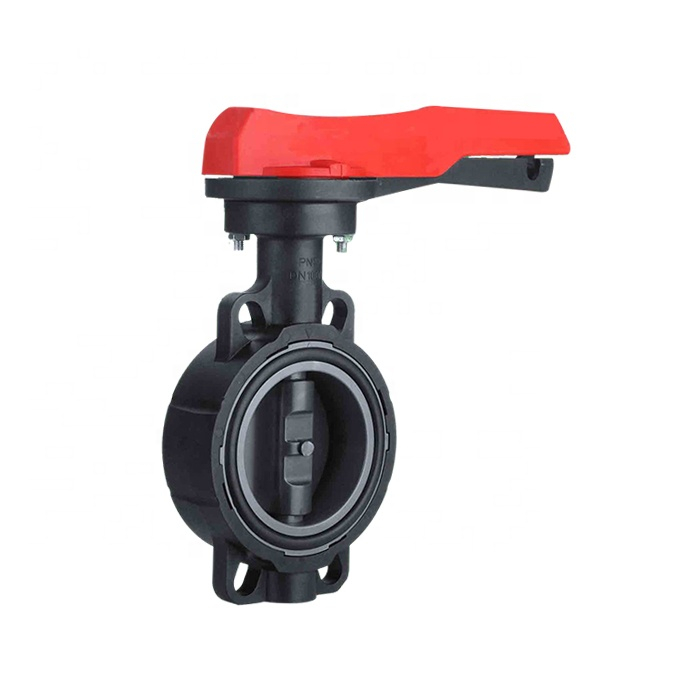 Manual Lever Hand Plastic PVC Handled Wafer Type Butterfly Valve