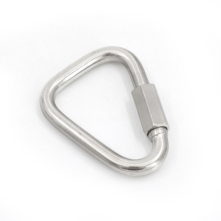 Quick Link Triangle 4MM Stainless Steel Chain Connector Heavy Duty A Shape Locking for Carabiner Hammock Camping