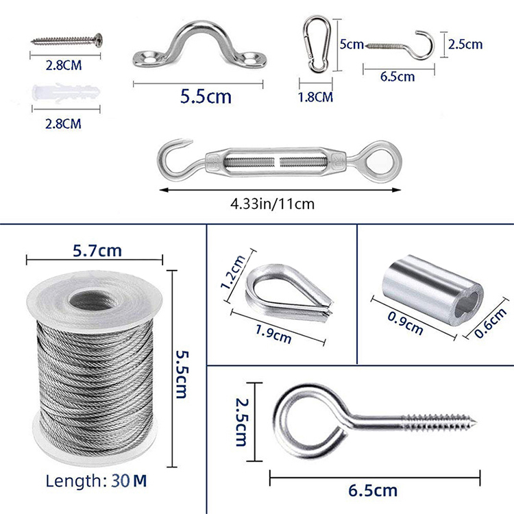 7x7 304 1.5mm 2mm High Tension Motorcycle Pvc Coated Stainless Steel Wire Rope