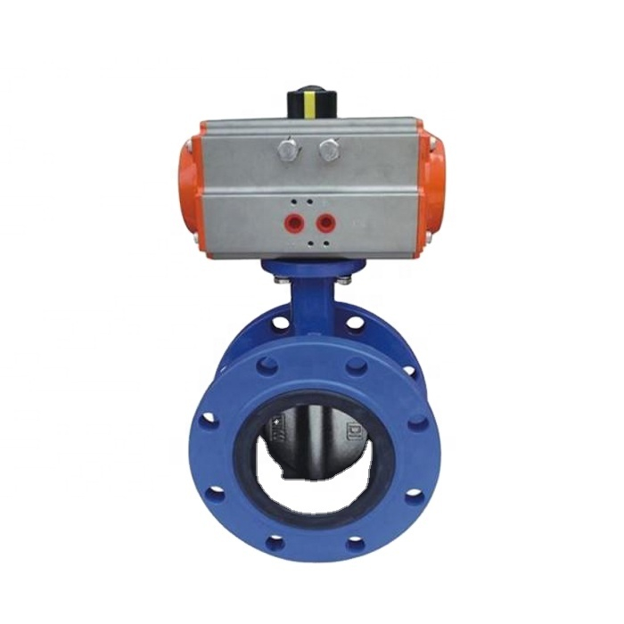 Ductile Iron Double Flanged Butterfly Valve with Pneumatic Actuator